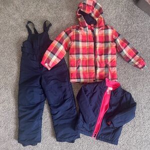 3-in-1 snow jacket and snow bibs